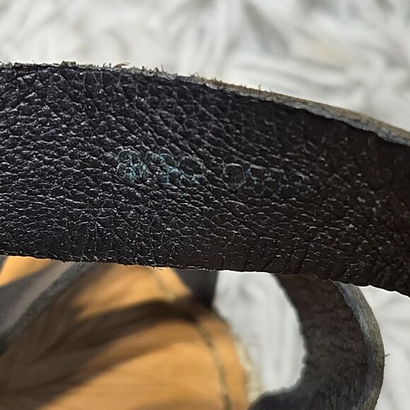 Born Alaina Womens 8M/39 Platform Wedge Black Leather Ankle Strap Buckle Sandal - Picture 7 of 11